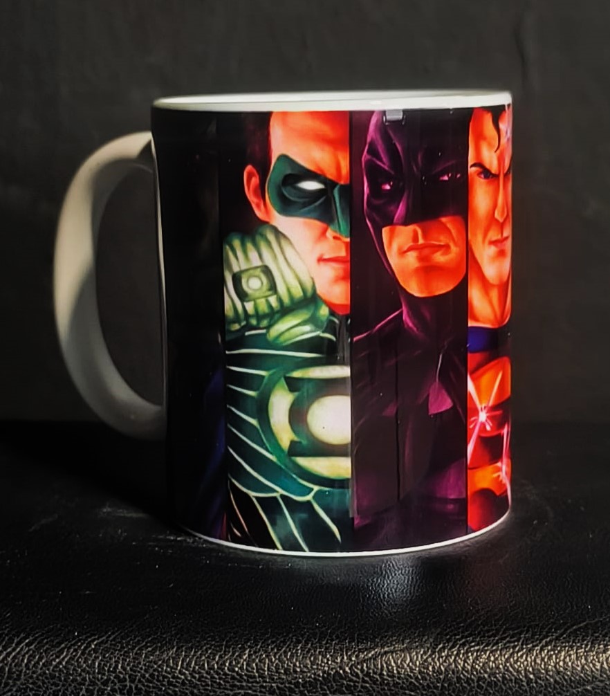Mugs sublimado 11 onzas color interno Blanco - Liga de la Justicia