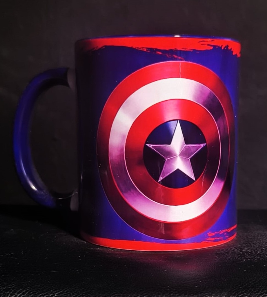 Mugs sublimado 11 onzas color interno Azul - Capitán América